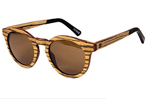 gafas de sol madera - SELVA lentes mujer, gafas de sol polarizadas en skateboard wood, gafas redondas